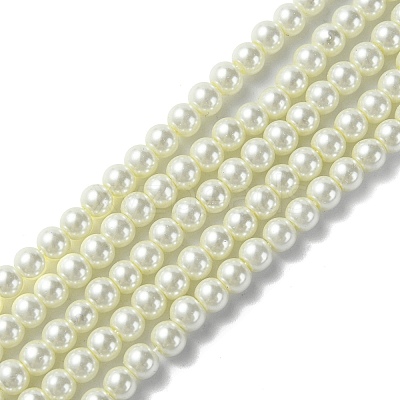 Eco-Friendly Dyed Glass Pearl Round Beads Strands HY-A002-4mm-RB011-1