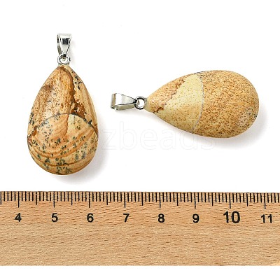 Natural Picture Jasper Pendants GG-K002-09J-1