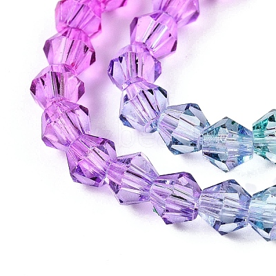 Gradient Color Baking Paint Glass Bead Strands DGLA-A039-T6mm-A011-1