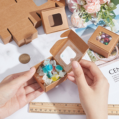 Square Foldable Creative Kraft Paper Box LS-CON-WH0089-20A-1