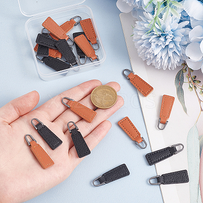 20Pcs 2 Colors PU Leather Zipper Puller FIND-GO0002-92-1