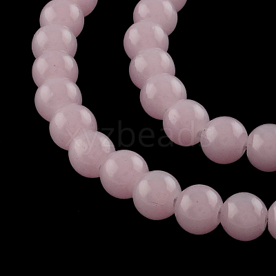 Imitation Jade Glass Beads Strands DGLA-S076-6mm-01-1