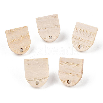 Ash Wood Stud Earring Findings EJEW-N017-011K-1