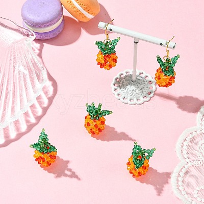 Handmade Nylon Wired Glass Beaded Pendants PALLOY-CJ00107-1