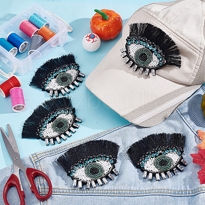 Evil Eye with Eyelash Appliques DIY-WH0401-32-1