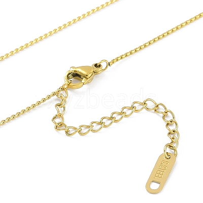 Ion Plating(IP) 304 Stainless Steel Black Enamel Boston Link Chains Heart Pendant Necklaces for Women NJEW-K276-13G-1