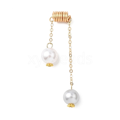 Round ABS Plastic Imitation Pearl Pendants PALLOY-JF04684-02-1