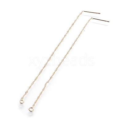 Brass Stud Earring Findings KK-I645-01G-1