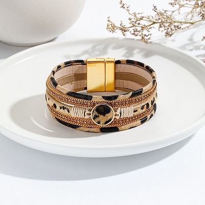 Leather Multi-strand Bracelets PW-WG44847-02-1