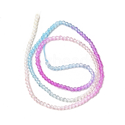 Transparent Gradient Color Glass Beads Strands GLAA-H021-01A-19-1