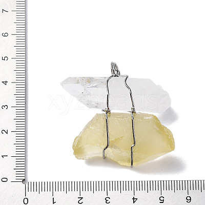 Natural Quartz Crystal & Lemon Quartz Nuggets Big Pendants G-K338-43P-06-1