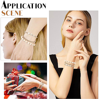 6Pcs 3 Style Word Mrs Stretch Bracelets Set BJEW-BC0002-06-1