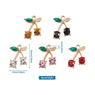 Alloy Rhinestone Pendants ALRI-TA0001-03G-1