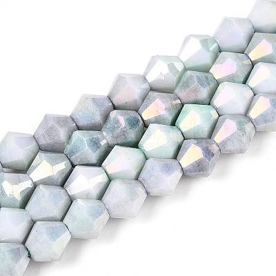 Anti-Tarnish Electroplate Glass Beads Strands GLAA-T025-8mm-12E-1