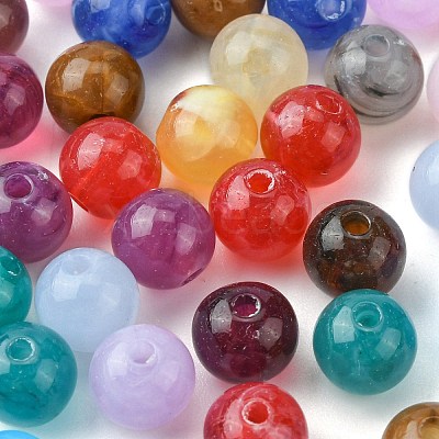 Round Imitation Gemstone Acrylic Beads OACR-R029-8mm-M-1