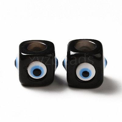 Resin Evil Eye European Beads RESI-A021-04-1
