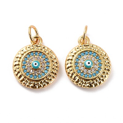 Brass Micro Pave Cubic Zirconia Pendants ZIRC-P092-010G-03-RS-1