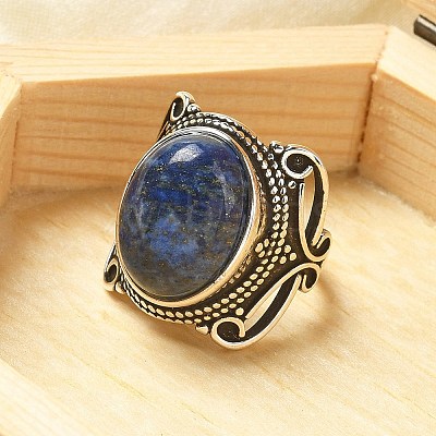 Natural Lapis Lazuli Adjustable Rings RJEW-I108-02AS-11-1