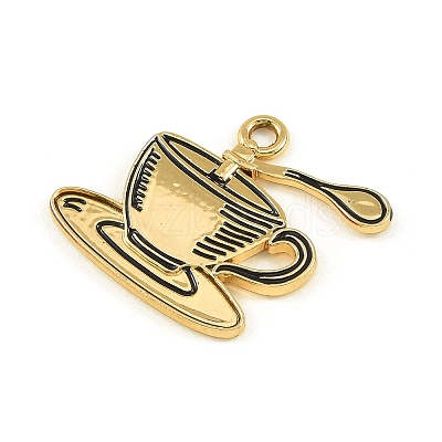 Blended Coffee Alloy Enamel Pendants ENAM-B038-01G-02-1