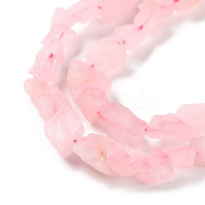 Raw Rough Natural Rose Quartz Beads Strands G-B065-C01-1