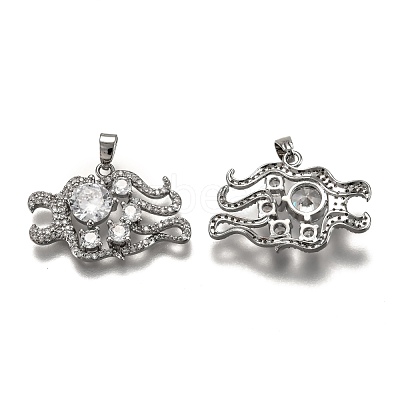 Brass Clear Cubic Zirconia Constellation Charms KK-J278-33P-B-1