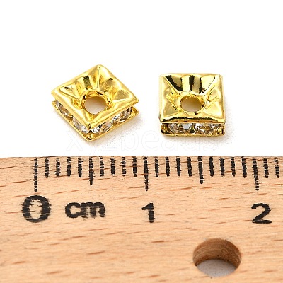 Brass Rhinestone Spacer Beads KK-I362-01C-01G-1