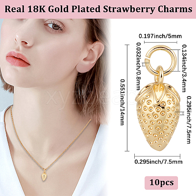 10Pcs Brass Pendant Rhinestones Settings KK-BBC0018-10-1