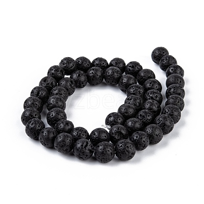 Natural Lava Rock Stone Bead Strands X-G-R193-18-8mm-1
