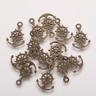 Tibetan Style Alloy Anchor with Helm Pendants PALLOY-2730-AB-FF-1