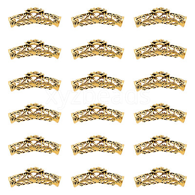 20Pcs Tibetan Style Alloy Curved Tube Beads FIND-DC0002-41-1