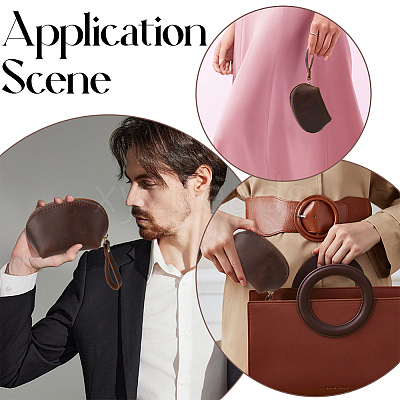 Leather Credit Card Wallets for Women Men AJEW-WH20007-10A-1