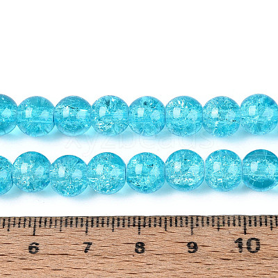 Spray Painted Crackle Transparent Glass Beads Strands X-CCG-Q001-8mm-06-A-1
