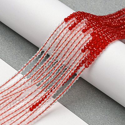 Transparent Gradient Color Glass Beads Strands LS-GLAA-H021-01A-37-1