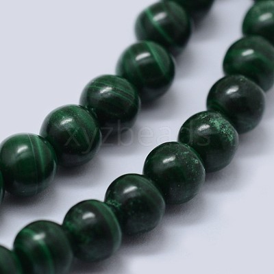 Natural Malachite Beads Strands G-F571-27AB2-8mm-1