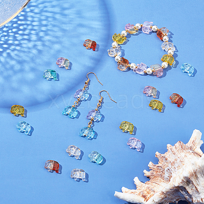 240Pcs 8 Style Transparent Spray Painted Glass Beads GLAA-FH0001-29-1