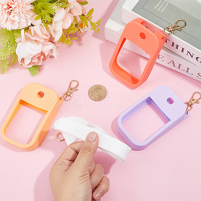 4Pcs 4 Colors Silicone Hand Sanitizer Cover HJEW-WR0001-24-1