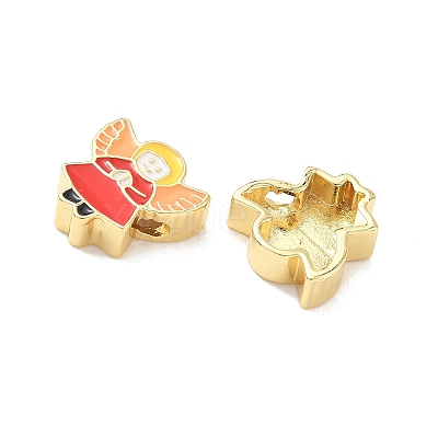 Christmas Brass Enamel Beads KK-I474-G12-1