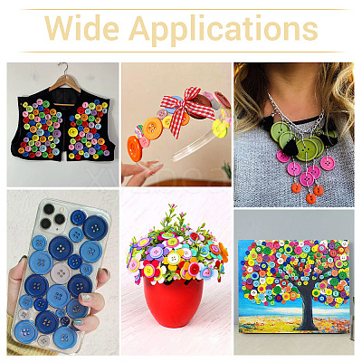 120Pcs 20 Colors 4-Hole Resin Buttons BUTT-TA0001-29B-1