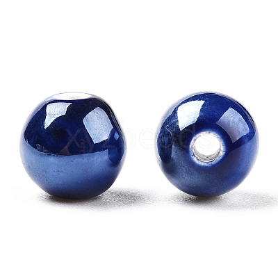 Glazed Porcelain Round Beads PORC-S489-8mm-05-1