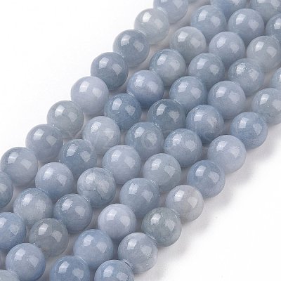 Natural Yellow Jade Beads Strands G-G598-8mm-YXS-18-1