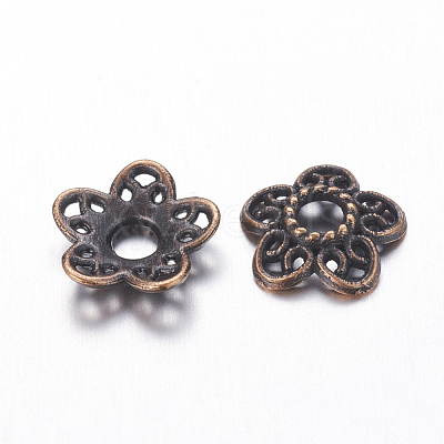 Tibetan Style Alloy Bead Caps X-RLF10597Y-NF-1