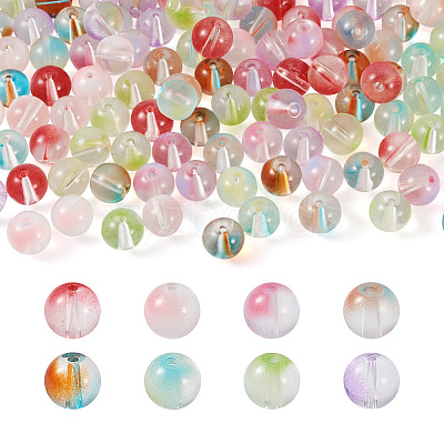 120Pcs 8 Colors Transparent Glass Beads GLAA-CW0001-05-1