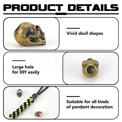 3Pcs 3 Colors Brass Beads KK-FG0001-21-1