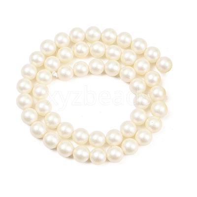 Frosted Glass Pearl Beads Strands GLAA-A044-08A-02-1