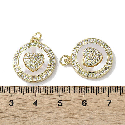 Brass Micro Pave Cubic Zirconia Pendants KK-G485-34K-G-1
