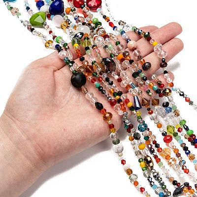 Mixed Electroplate Glass Beads Strands EGLA-A003-01-1
