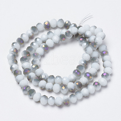 Electroplate Opaque Glass Beads Strands EGLA-A034-P8mm-F16-1