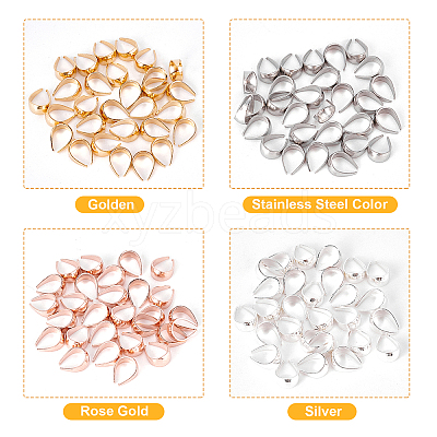 120Pcs 4 Color R 304 Stainless Steel Snap on Bails STAS-UN0023-94-1
