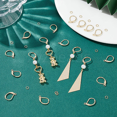 50Pcs Brass Leverback Earring Findings KK-BBC0005-72G-1