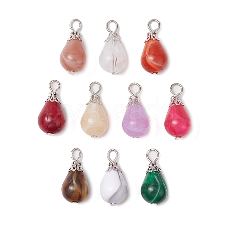 Imitation Gemstone Acrylic Pendants PALLOY-JF03329-01-1